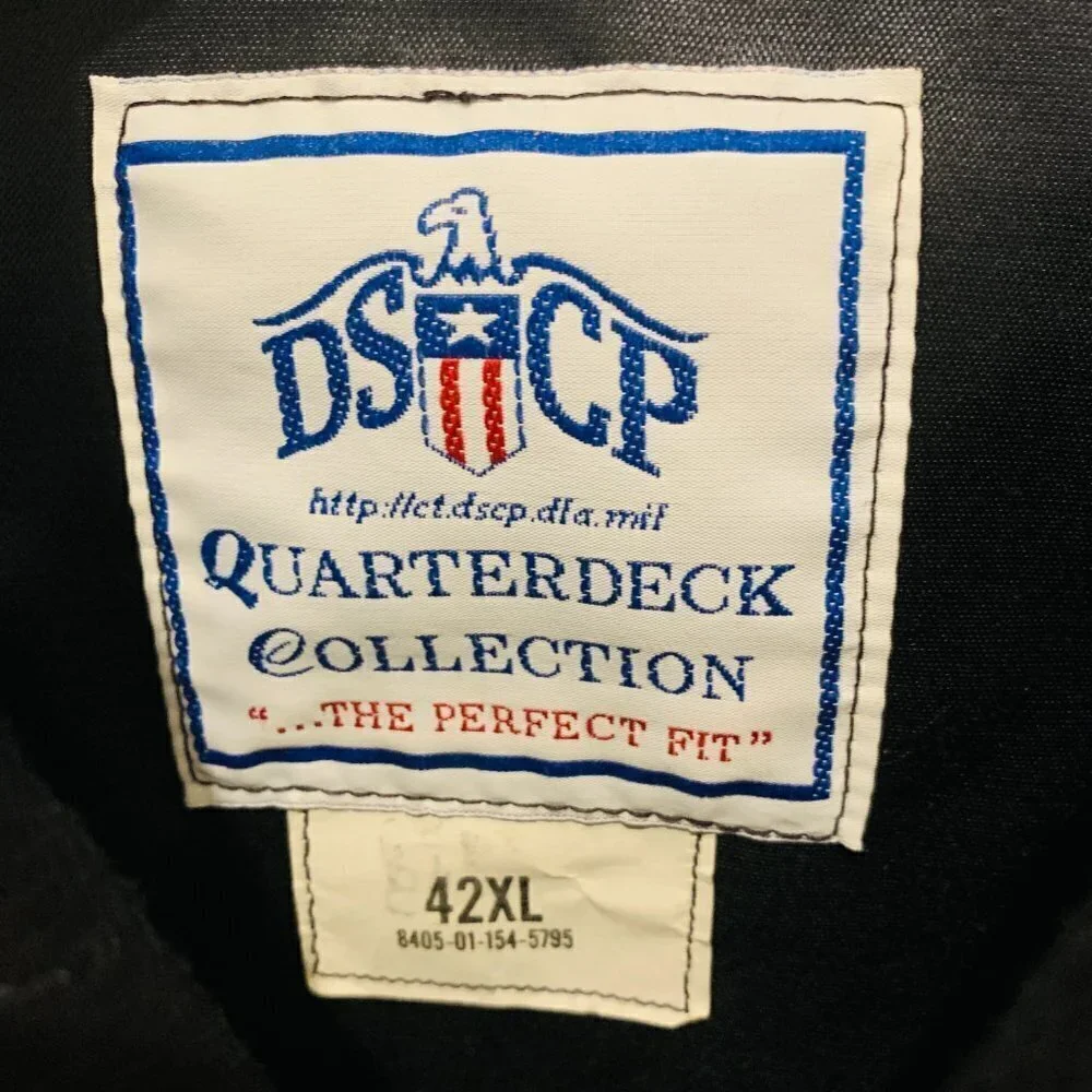 DSCP Quarterdeck Collection Black Peacoat Wool Military Issue Heavy Men's 42 XL